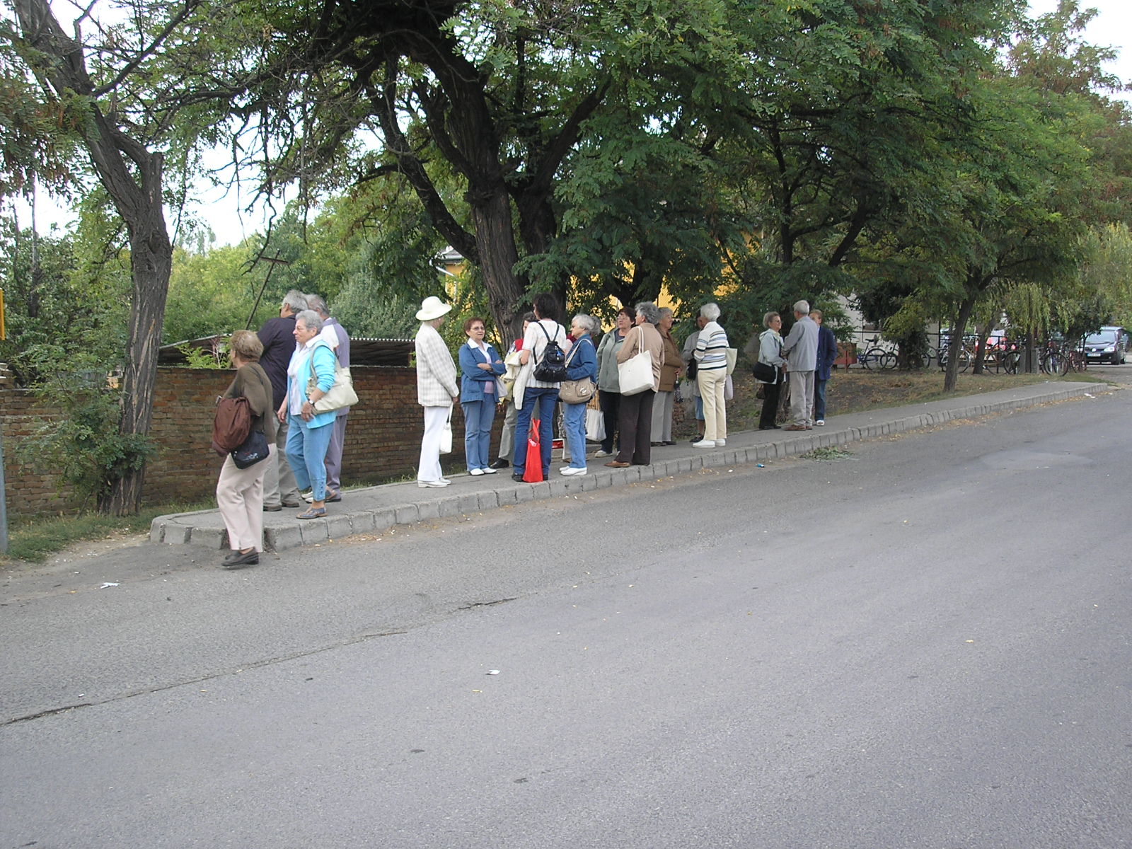 Kis csapatunk a turai buszmegállóban.