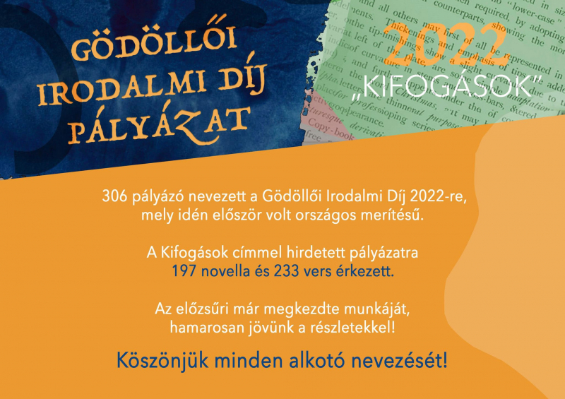 Gödöllői Irodalmi Díj 2022 - lezárult a nevezés